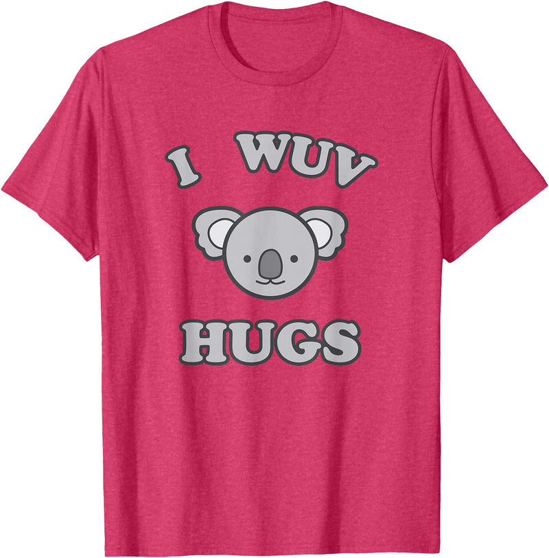 I Wuv Hugs and Koala Bears I Wuv Hugs Cute Koala Bear Love T-Shirt - Red Heather