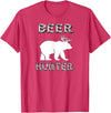 funny Beer Hunter shirt Funny Bear Deer BEER Hunting Tee Shirt T-Shirt - Red Heather