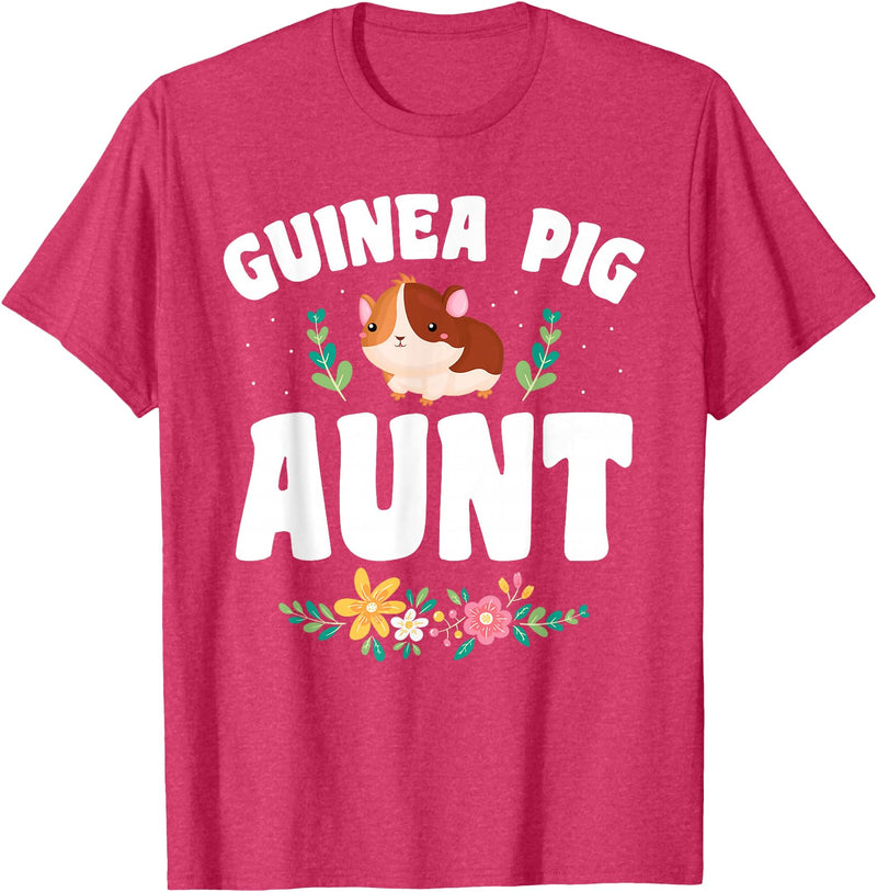 Guinea Pig Aunt Wear Guinea Pig Aunt Pet Owner T-Shirt - Red Heather