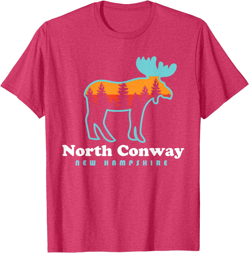 North Conway NH North Conway New Hampshire Moose Mountains T-Shirt - Red Heather