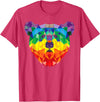 Bear Gay Pride Novelty by Ryan Co. Geometric Bear LGBT Rainbow Flag Gay Pride Men Women T-Shirt - Red Heather