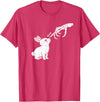 Cute Skeleton Hand Boop Bunny Rabbit Funny Easter Day T-Shirt in Red Heather