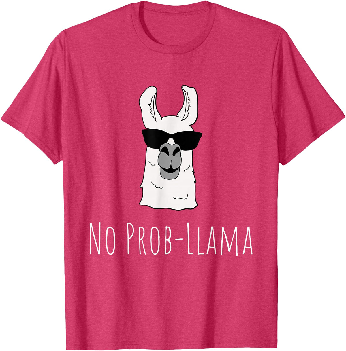 Llama Mama Apparel No Prob-Llama No Problem Cute Funny Cool Llama Alpaca Gift T-Shirt - Red Heather
