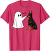 Spooky Snoot Society Doberman Pinscher Boo P Ghost Boop Halloween Dog Lover T-Shirt - Red Heather