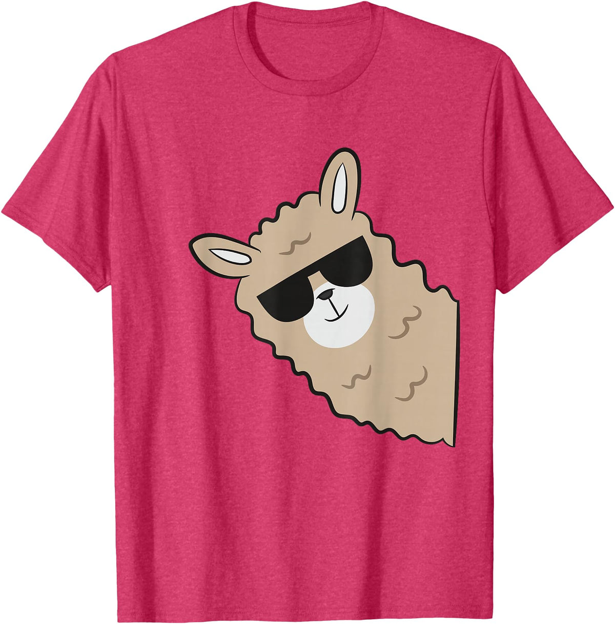 Funny Llama And Alpaca Gifts Cute Llama Alpaca with Sunglasses Funny Llama T-Shirt - Red Heather