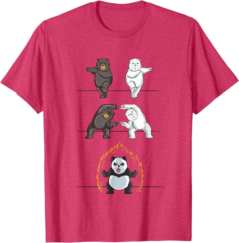 Adorable Panda Shirts Funny Panda T-Shirt Panda Fusion Gift Shirt Cute Polar Bear T-Shirt - Red Heather