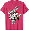 Alice in Wonderland Rabbit Easter Bunny Playing Music T-Shirt in Red Heather