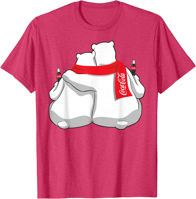 Coca-Cola Company Coca Cola Snowmies Polar Bears Holiday T-Shirt - Red Heather