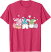 Gnomes with Bunny Ears and Easter Eggs Rabbit T-Shirt in Red Heather