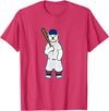 GrafixJoker Baseball Polar Bear Pete T-Shirt - Red Heather