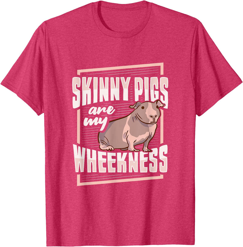 Skinny Pig Wheek Design for a Guinea Pig Lover T-Shirt - Red Heather