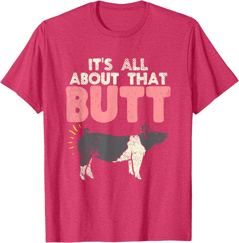 Funny Livestock Show Puns And More Pig Show, Livestock Show, British Saddleback T-Shirt - Red Heather
