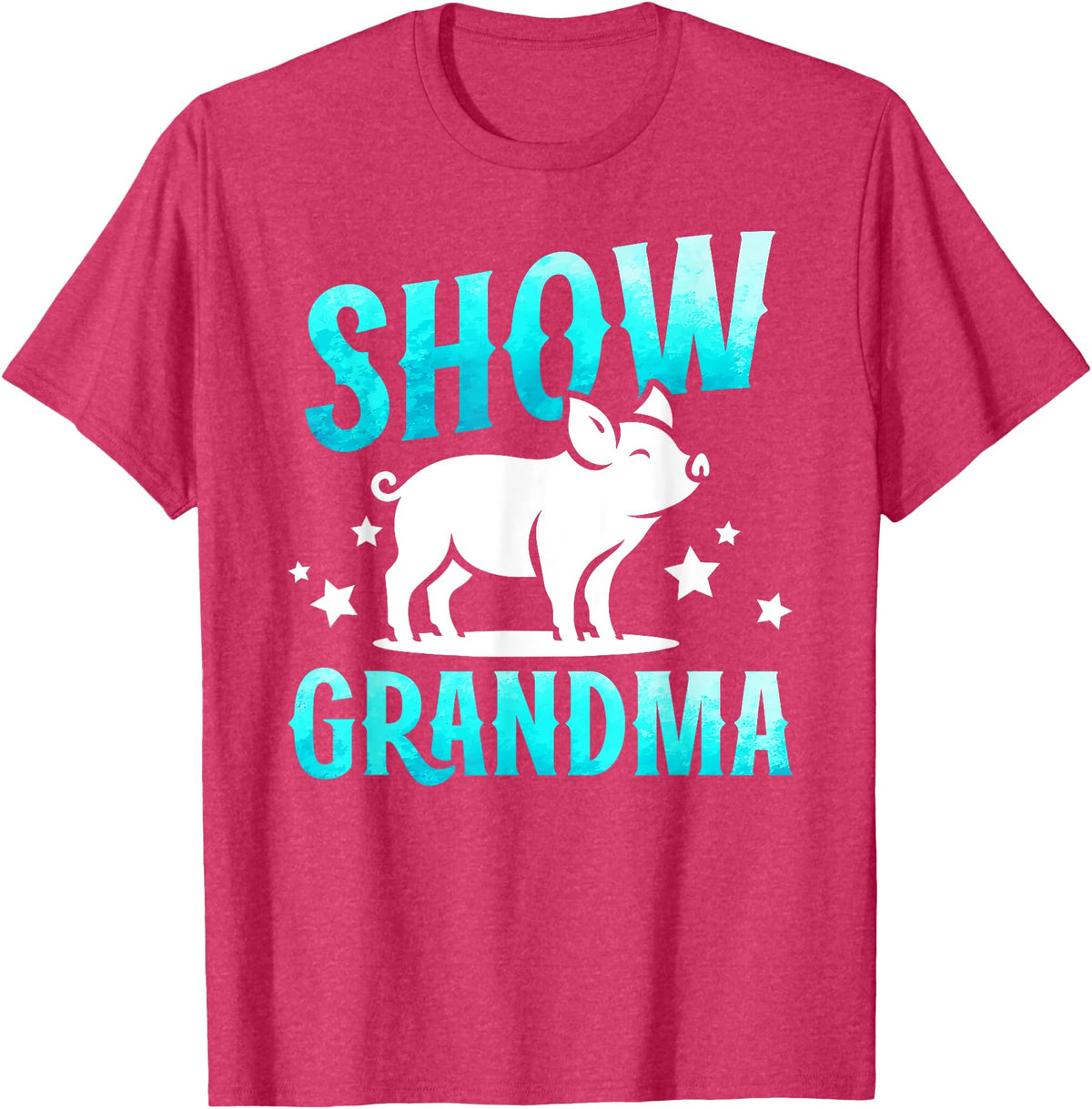 Pig Show Grandma On Mother's Day Pig Show Grandma Best Pig Show Grandmother T-Shirt - Red Heather