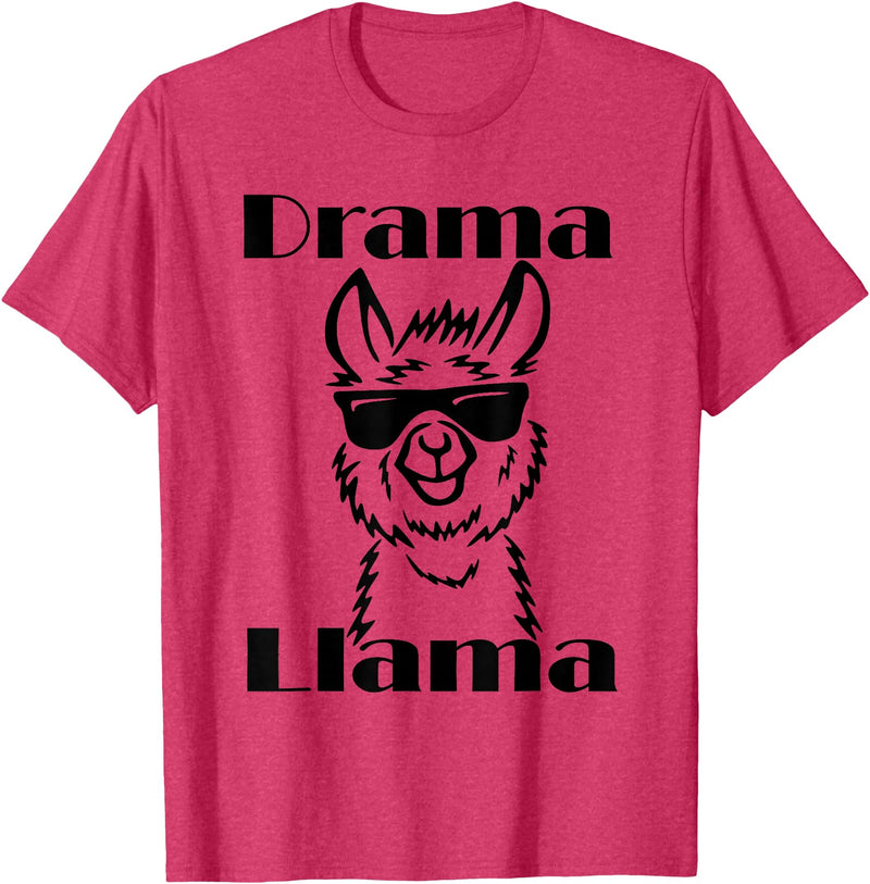 Funny No Drama Llama Sassy Princess Girls Gift Cute Llama Drama Queen Ladies Mom Diva Attitude Llamas Gift T-Shirt - Red Heather