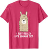 Funny Llama And Alpaca Gifts I Just Really Like Llamas T-Shirt - Red Heather