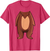The Easy Costume Idea Shop Bear Halloween Costume Shirt - Brown Grizzly Bear T-Shirt - Red Heather