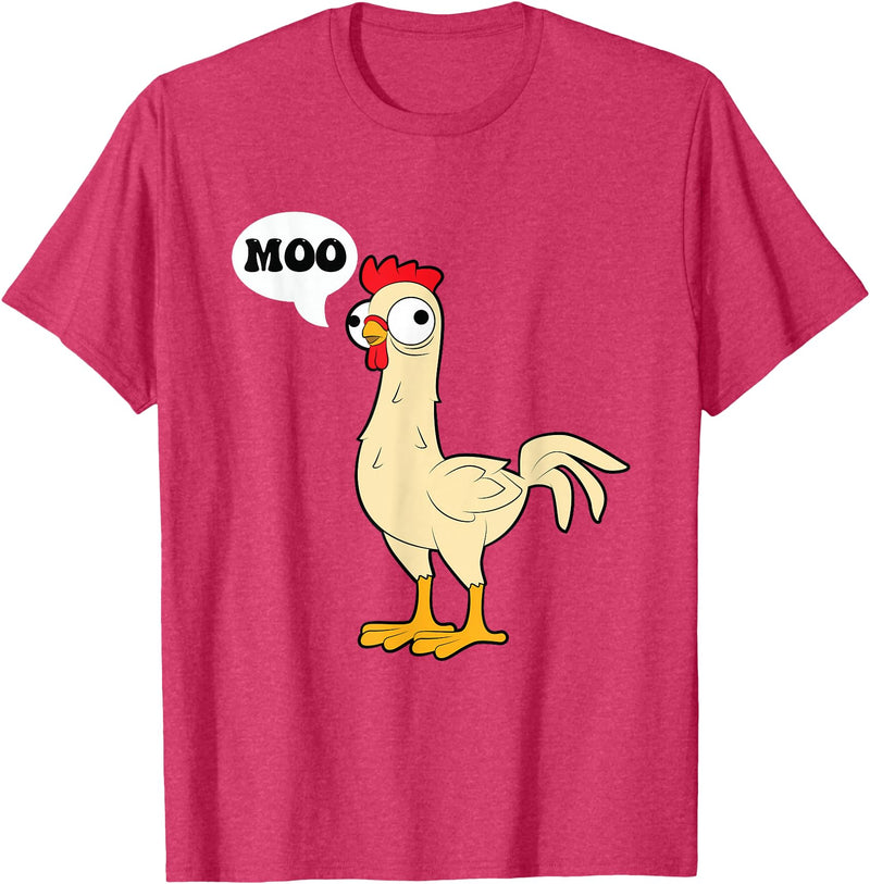 gift creative original father joke humor amusing Chicken - Hen - Fowl - Cow - Funny - Joke - dad Joke T-Shirt - Red Heather