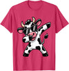 Funny Dabbing Cow Design Ls Dabbing Cow Farm Animal Cow Lover Farming T-Shirt - Red Heather
