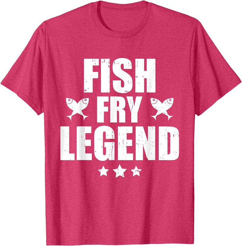 Fish Fry Legend Funny Fish Fry Lover T-Shirt - Red Heather