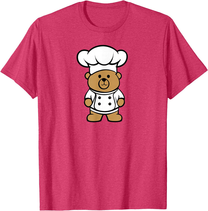 Bear In A Chef Hat - Cute Chef Bear Chef Bear - Cute Bear In A Chef's Hat Bear Chef T-Shirt - Red Heather