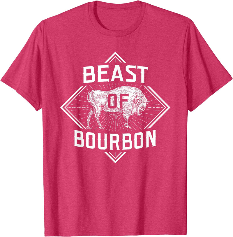 Bison Lover Shirts Beast Of Bourbon - American Bison Buffalo Lover Wildlife T-Shirt - Red Heather