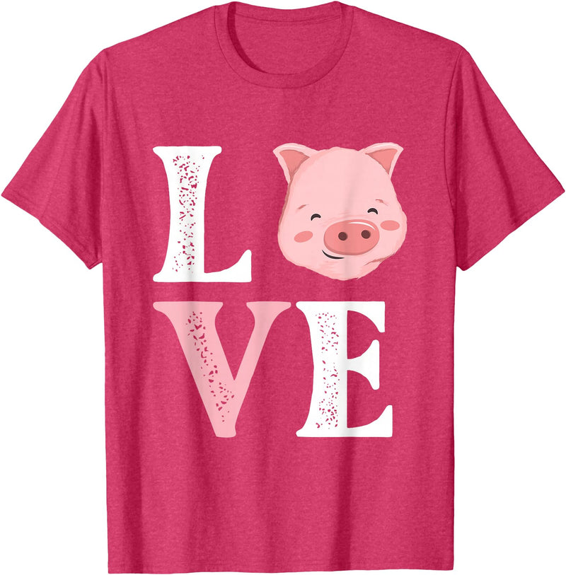 Funny Pig Lover Shirts Love Pigs - Pig Lover Pig Farming Piglet Farmer Farm Animal T-Shirt - Red Heather