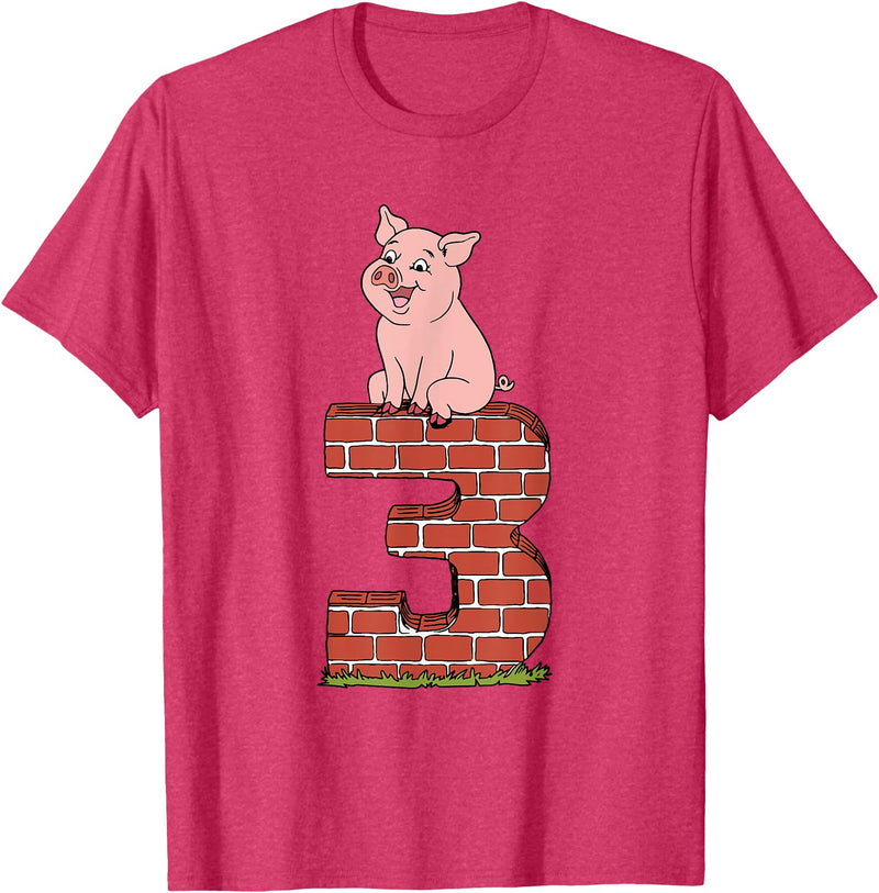 Three Little Pigs Halloween Costume Three Little Pigs Pig 3 Easy Costume Kids Men Women T-Shirt - Red Heather