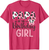 Cow Birthday Shirt For Family Men Women Cow Lover Papa of The Birthday Girl Farm Cow 1 St Birthday Girl T-Shirt - Red Heather