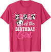 Vintage Retro Birthday Mamaw Of The Birthday Girl Farm Cow 1St Birthday Girl T-Shirt - Red Heather