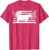Funny Charolais Rancher Gift for Cattle Lover American Flag - American Cow Charolais Rancher T-Shirt - Red Heather