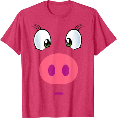 Funny Pink Piggy Face Design Pig T-Shirt