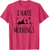 Funny humorous Sayings & Sarcastic Slogans Co. I Hate Mornings Panda Bear Cute Humor Night Owl PJ Men Women T-Shirt - Red Heather