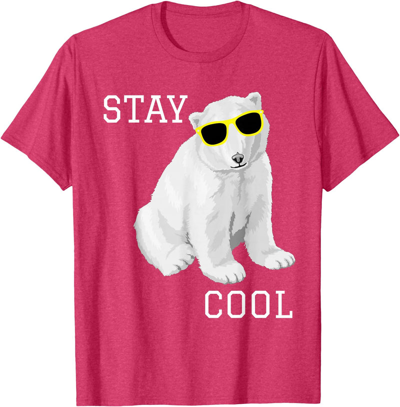 Cool bleiben Eisbär Stay Cool Cute Baby Polar Bear Cub with Sunglasses T-Shirt - Red Heather