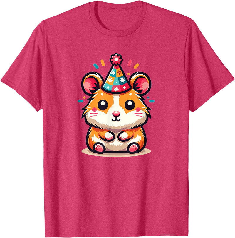 Birthday Hamster for Children Birthday Hamster T-Shirt - Red Heather