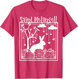 St Melangell Hares Rabbit Owner Catholic T-Shirt in Red Heather