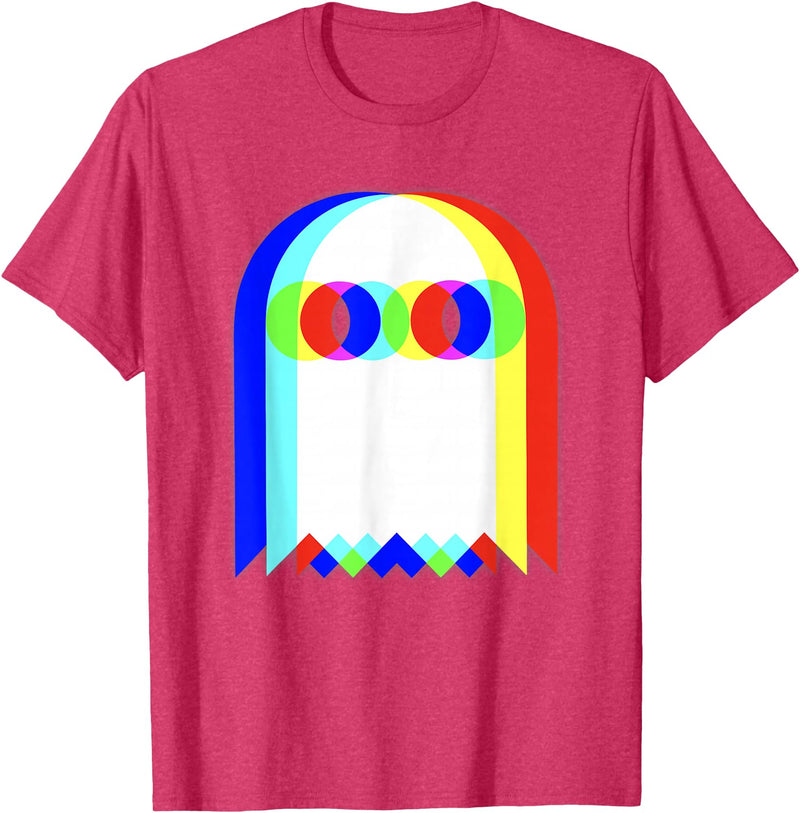 Threadrock Vaporwave Psychedelic Ghost Retro Halloween Techno EDM Unisex Adults Kids T-Shirt - Red Heather
