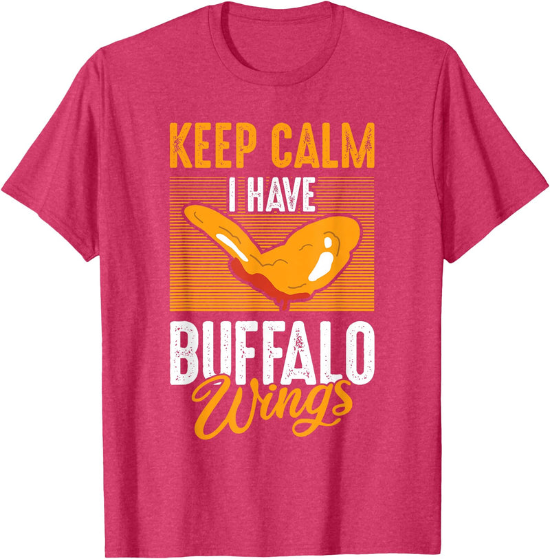 Buffalo Wings Fried Chicken Hot Wing Sauce T-Shirt - Red Heather