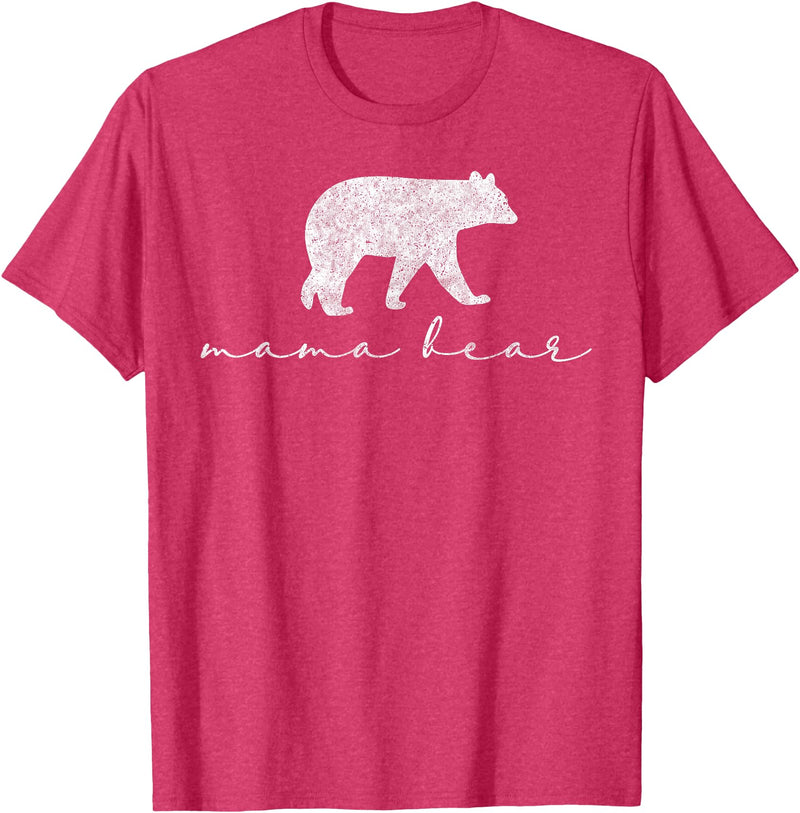 Mama Bear Shirt Cute White T-Shirt - Red Heather