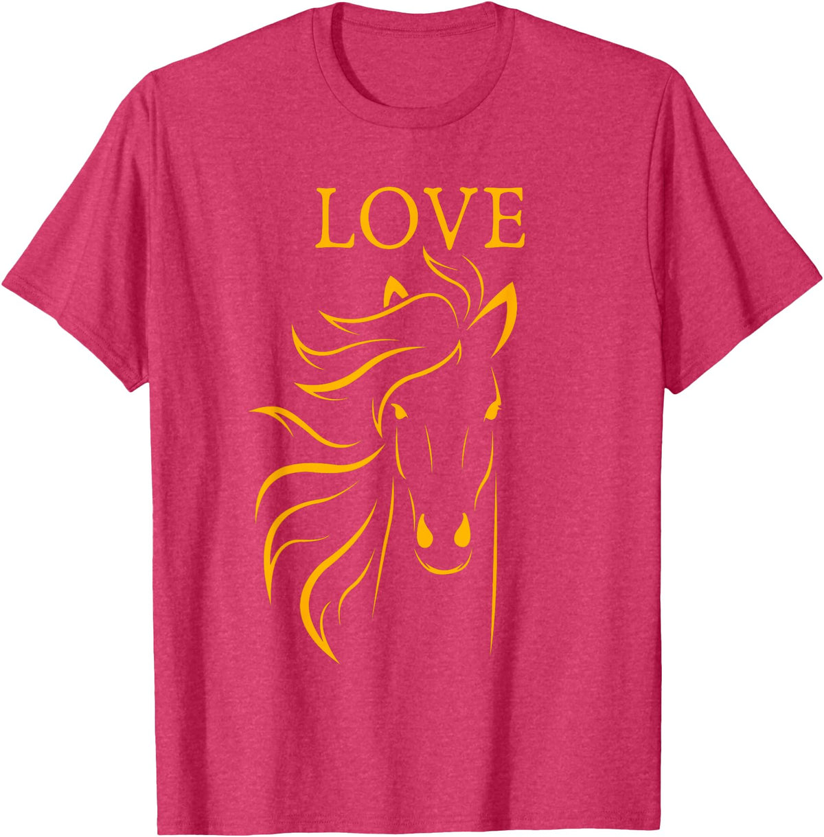 I Love Horses Shirts and Gifts Women and Girls Stylish Love Horse Head T-Shirt - Red Heather