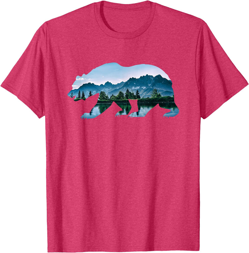 Retro National Park Shirts Bear Vintage National Park Bear Wildlife Mountains T-Shirt - Red Heather
