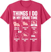Pig Things I Do In My Spare Time Novelty Designs Pig Things I Do In My Spare Time For Men Women & Kids T-Shirt - Red Heather
