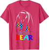 Papa Bear Autism Awareness Month Gifts Autism Dad Papa Bear Autism Awareness Gifts for Autism Dad Support T-Shirt - Red Heather