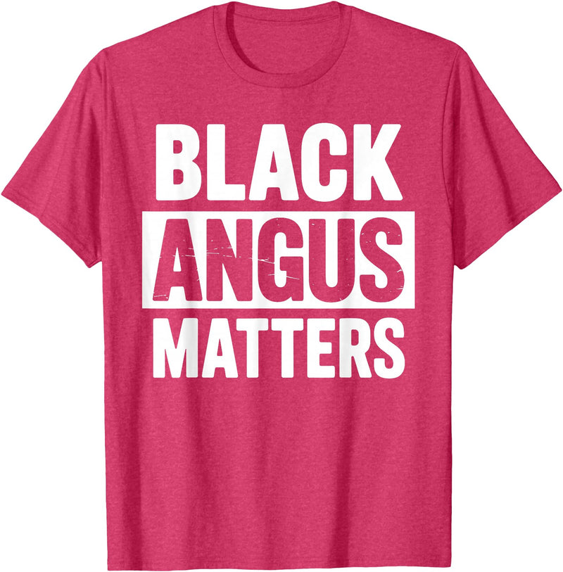 Black Angus Gift Cattle Farm Accessories & Stuff Best Black Angus Art for Men Women Beef Cattle Rancher T-Shirt - Red Heather