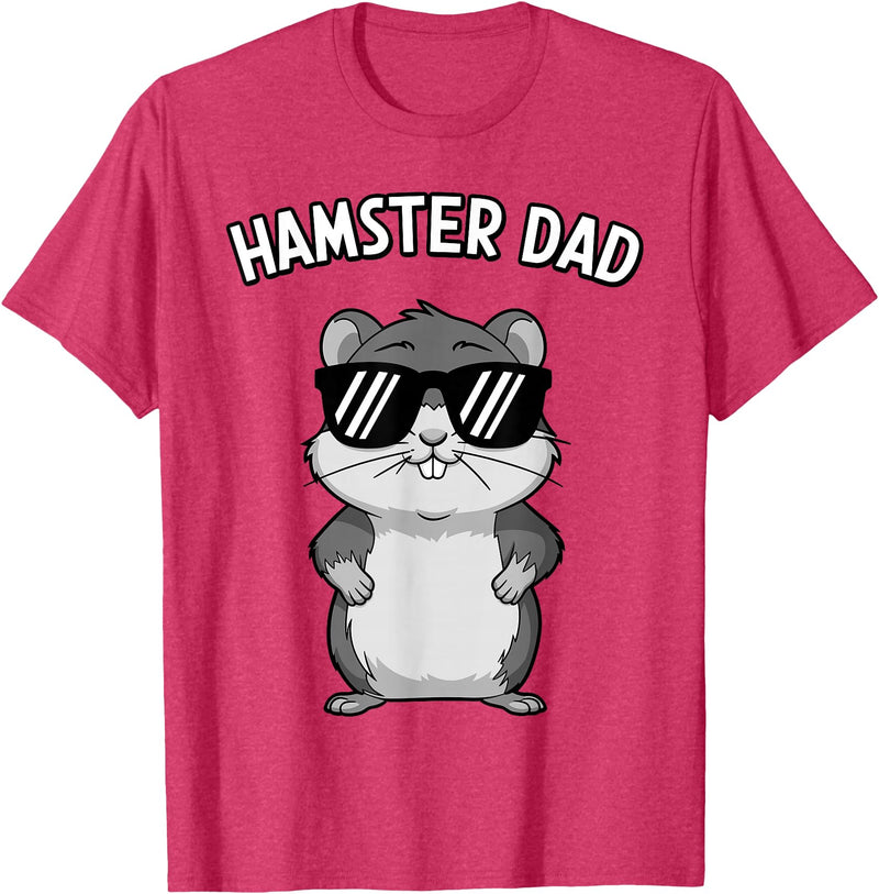 Funny Hamster Design for Men Dad Boys Animal Hamster Lover T-Shirt - Red Heather