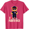 Puerto Rican Teddy Bear Breakdance Rapper Puerto Rican Flag Teddy Bear I Love Puerto Rico T-Shirt - Red Heather