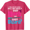 Halloween Gender Reveal Apparel Witch Or Wizard Gender Reveal Baby Shower Party Celebration T-Shirt - Red Heather