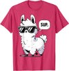 Magical and Funny Llama lover Gifts Alpaca Llama with Sunglasses Sup T-Shirt - Red Heather