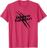 UNLEASH THE BEAST Gym Rabbit Workout Motivation T-Shirt in Red Heather