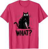 Cat Owners Black Cat What? Black Cat Murderous Cat With Knife Black Cat T-Shirt