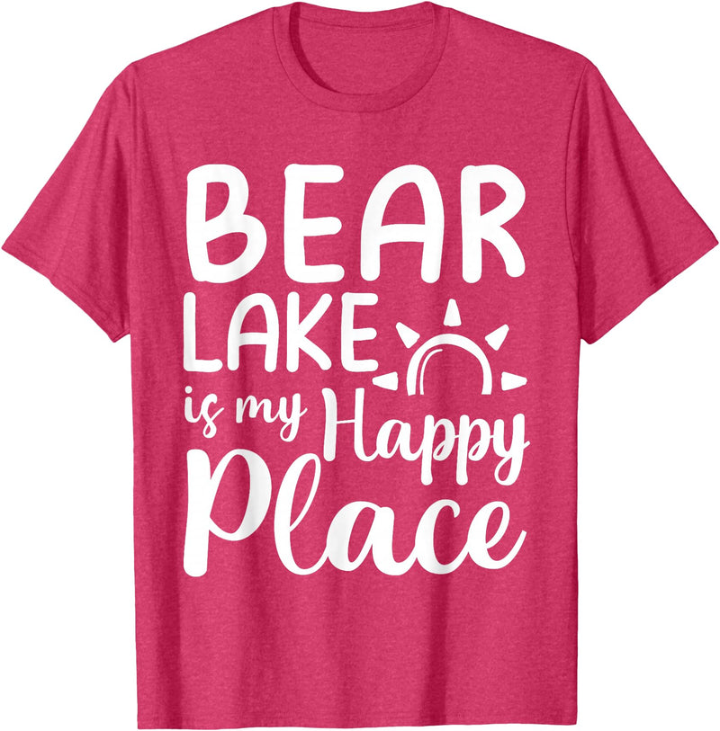 Lake Gifts & Accessories Bear Lake Is My Happy Place - Camping Nature Outdoor Lake T-Shirt - Red Heather